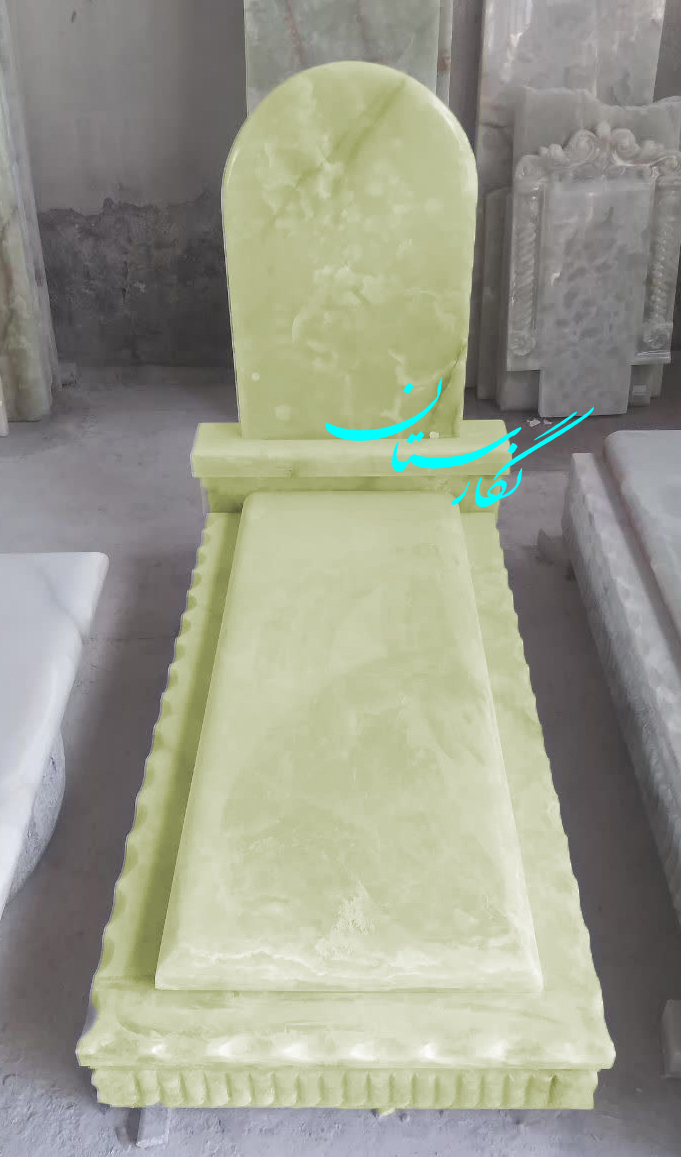 سنگ قبر مرمر سبز شیک کد 84| فروشگاه سنگ مزار نگارستان